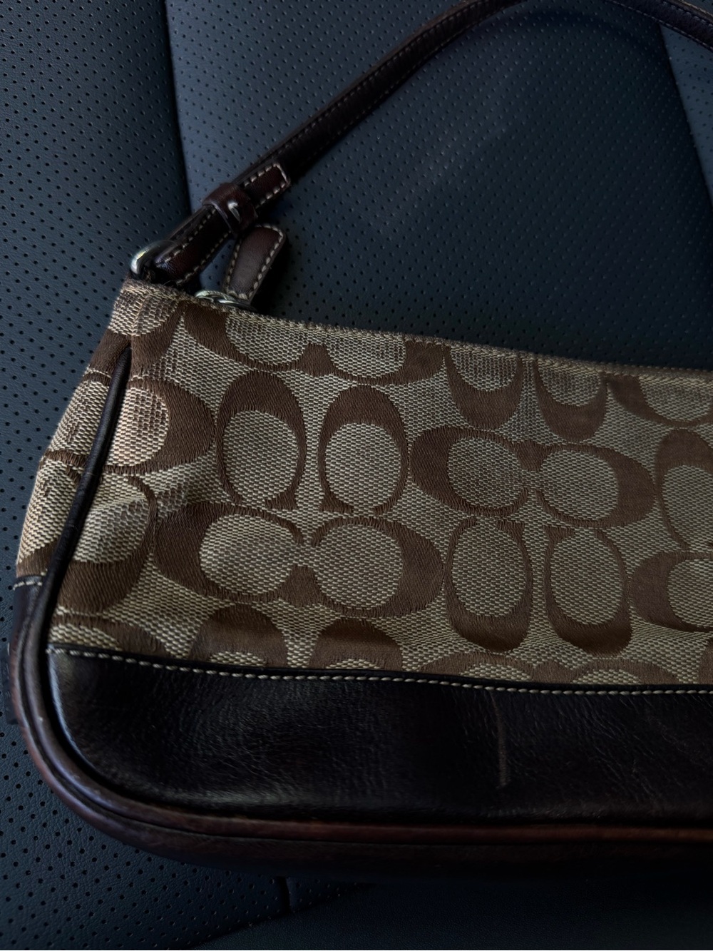 Vintage Coach Brown Signature Soho Mini Baguette Shoulder Bag - Picture 14 of 14